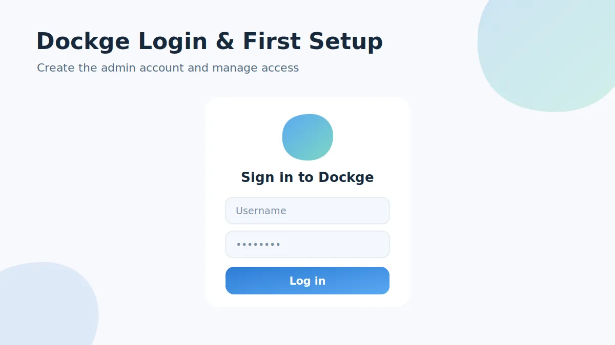 Illustration of the Dockge sign-in screen